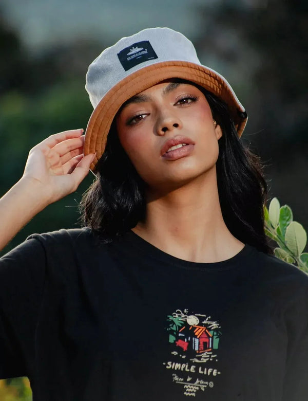 Fisher Hat duplex Sky Blue + Chocolate Unisex