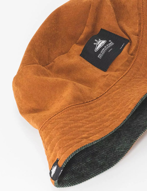 Fisher Hat Duplex Green+Chocolate Unisex