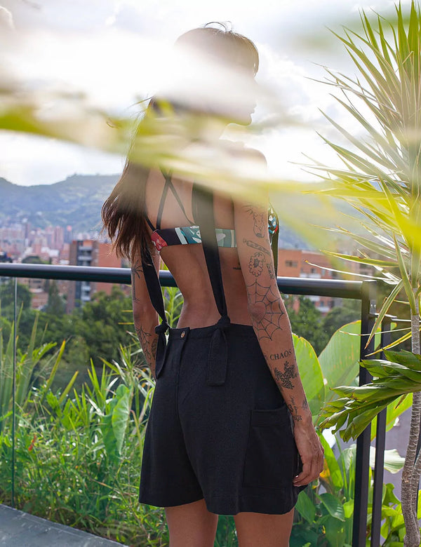 Noires Romper Straps Woman black