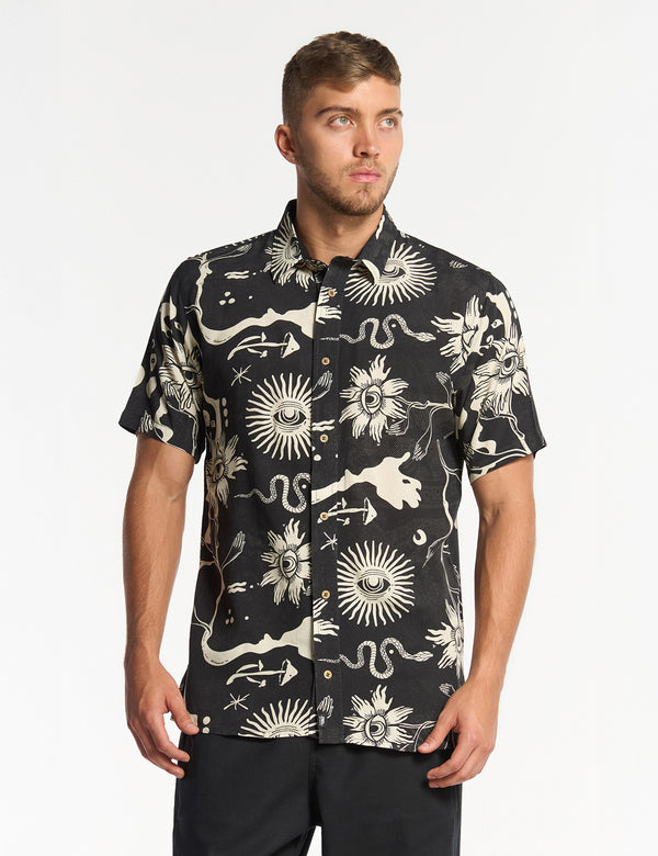 Regular Fit Chacras Shirt Black + Ecru Men