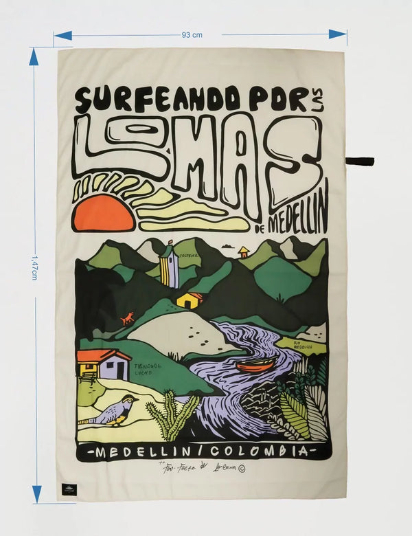 Microfiber Travel Towel 93 x 1.43 Surfing the Lomas of Medellín