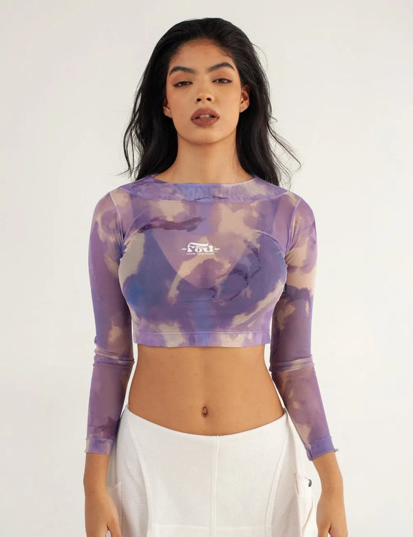 Orion Women's Long Sleeve Mesh Crop Top