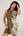 Bioma High Women Neck Short Green Military Dress